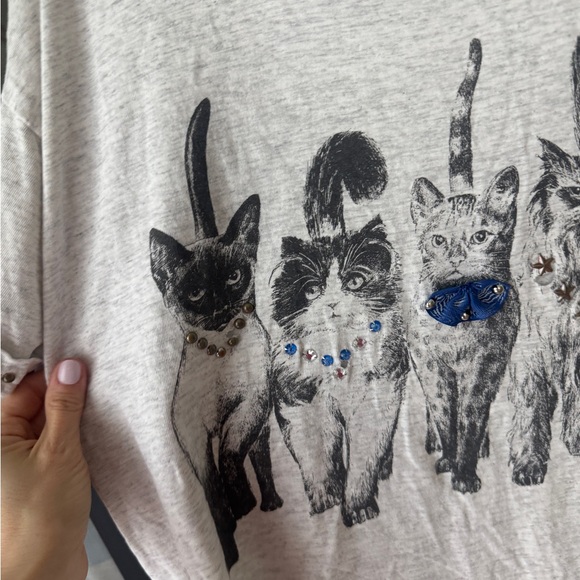 Vintage 1993 Cats embellished tee tshirt loft short sleeve graphic single stitch - Picture 7 of 13